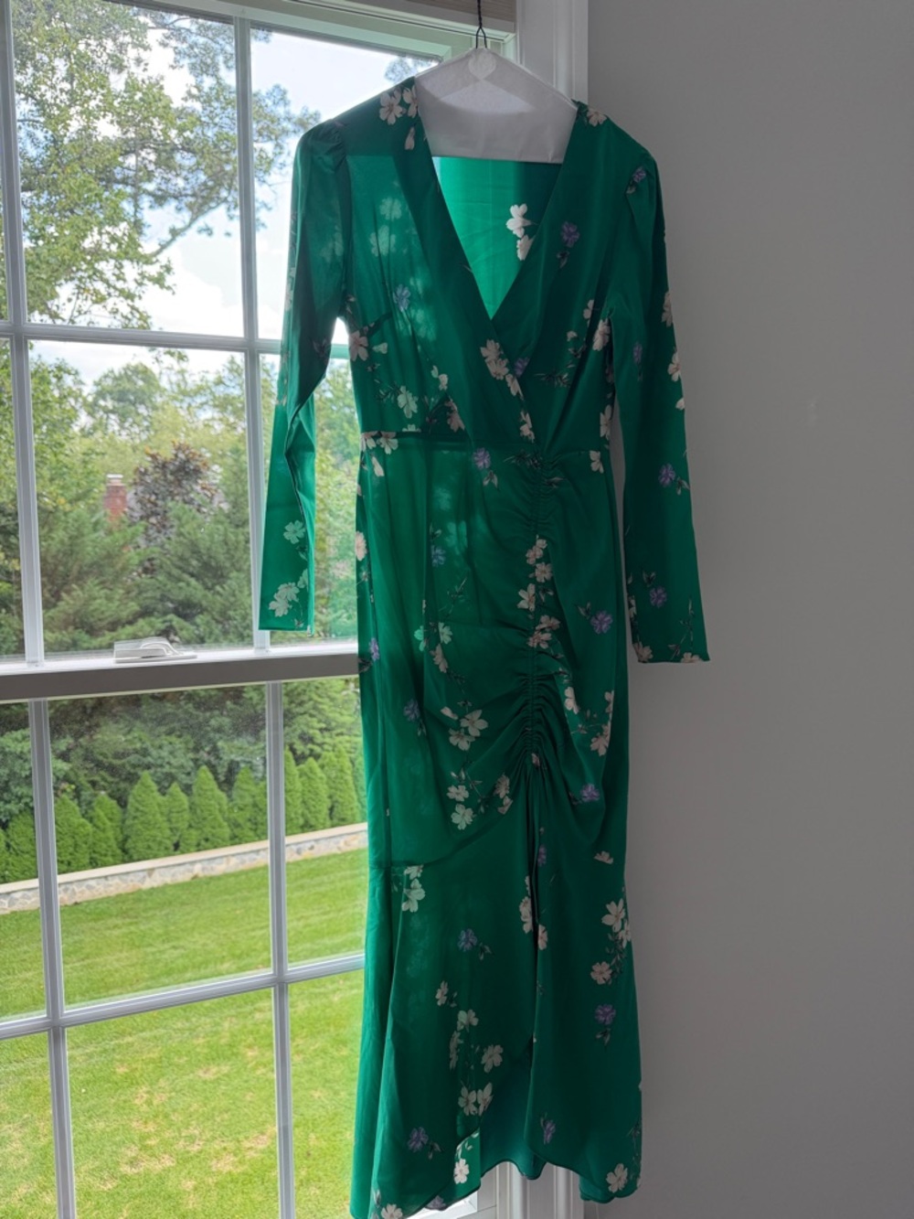 INTERMIX Green Floral Maxi Dress size 2, small